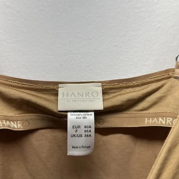 Hanro Bodysuit Skin Smooth Touch Underwired Bra Snap Nude Tan #1533 Size 36A